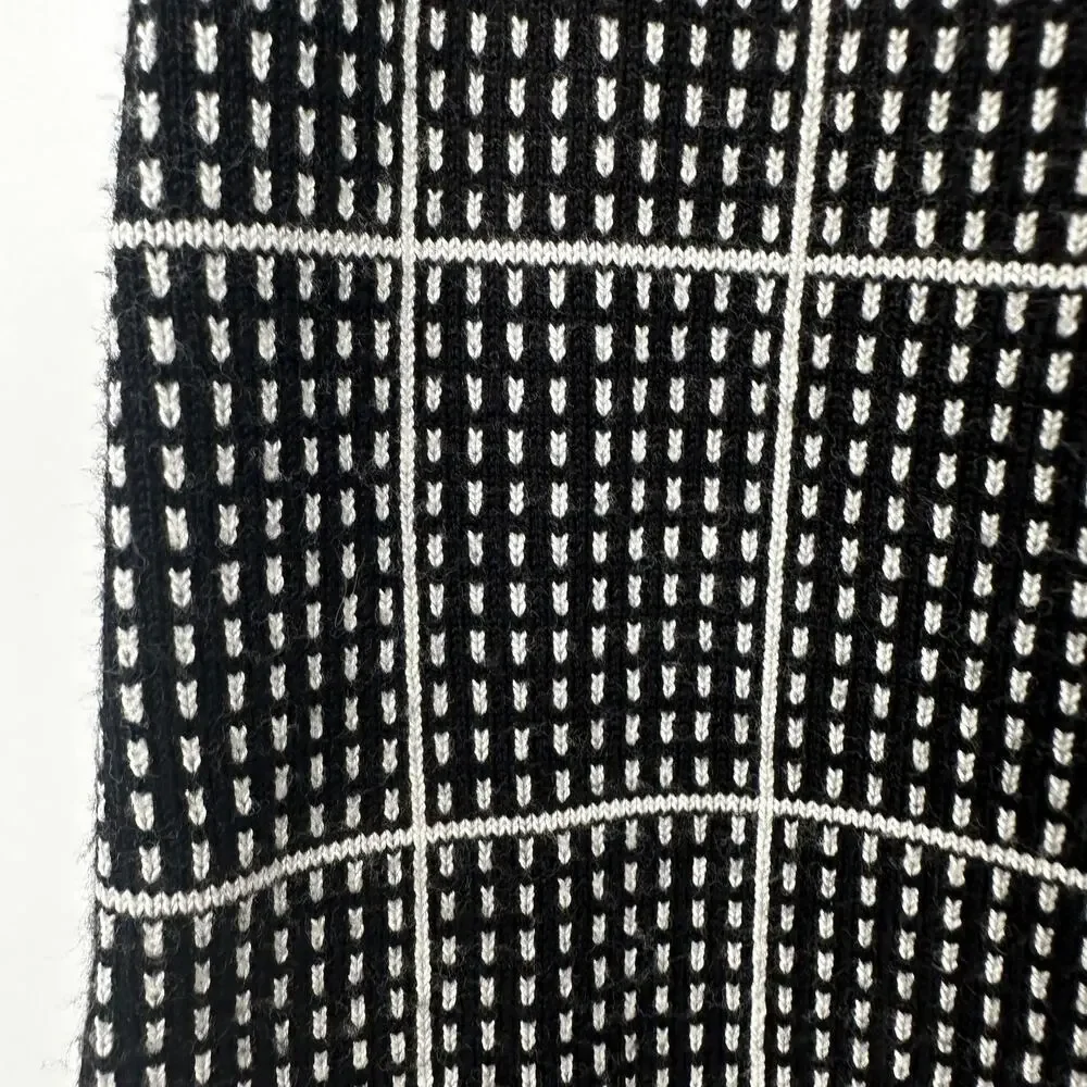 WHITE HOUSE BLACK MARKET Black & White Knit Pencil Skirt // XS